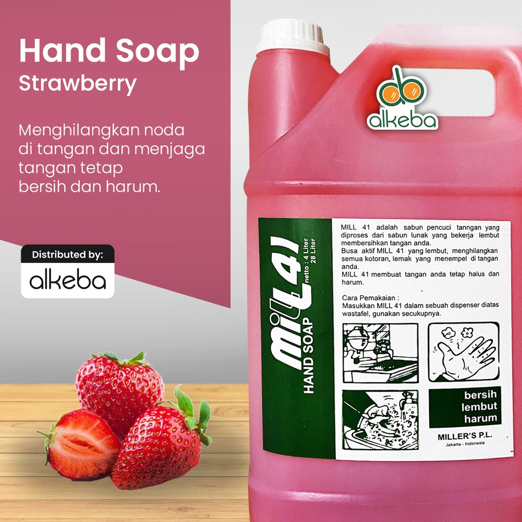 MILL 41 HAND SOAP STRAWBERRY 4 LITER
