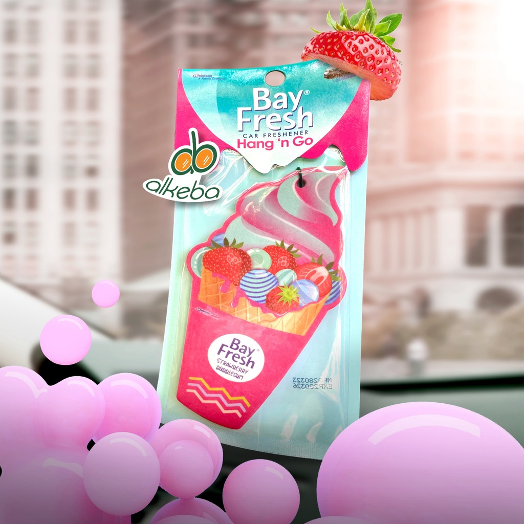 BAYFRESH CAR FRESHENER HANG'N GO STRAWBERYBUBLEGUM