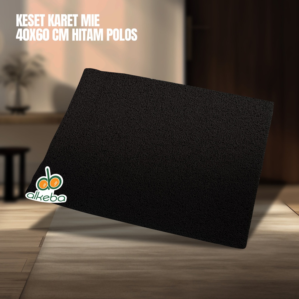 KESET KARET MIE 40X60 CM HITAM POLOS