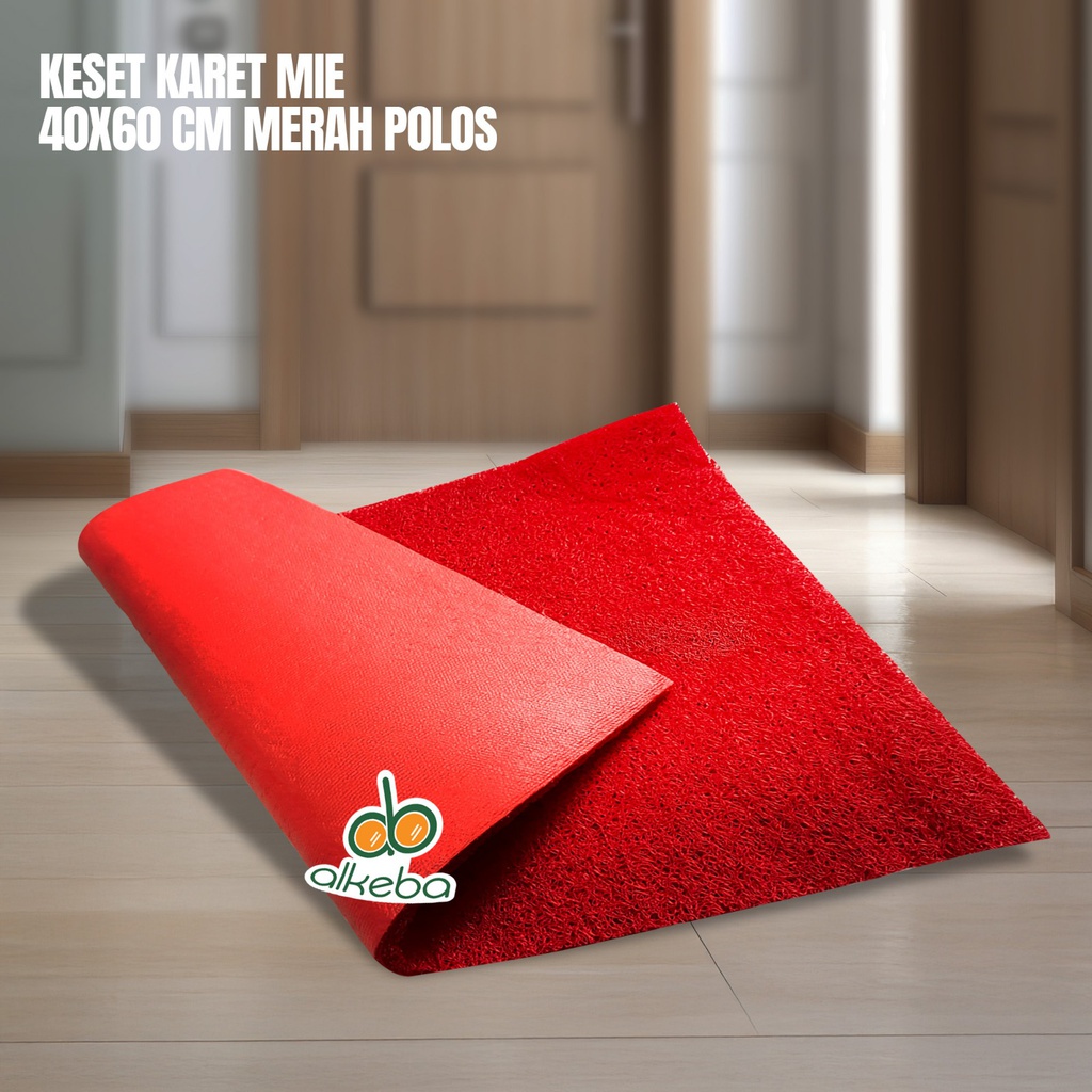 KESET KARET MIE 40X60 CM MERAH POLOS