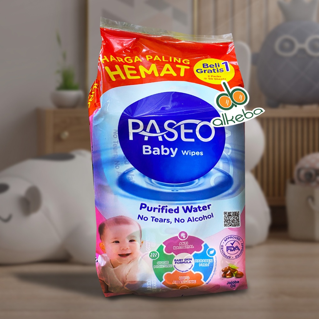PASEO BABY WIPES PURIFIES WATER 50'S