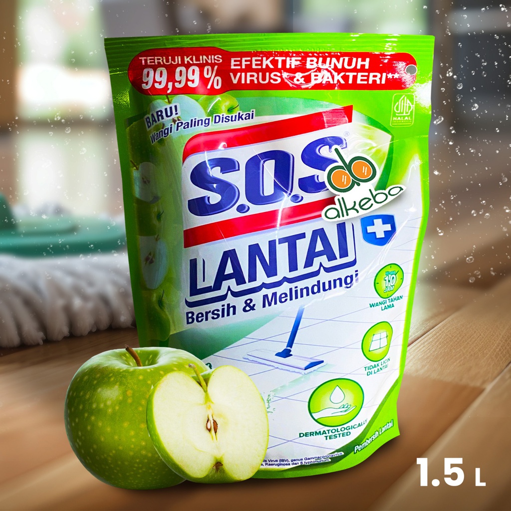 SOS FLOOR CLEANER APPLE WONDER 1,5 LITER
