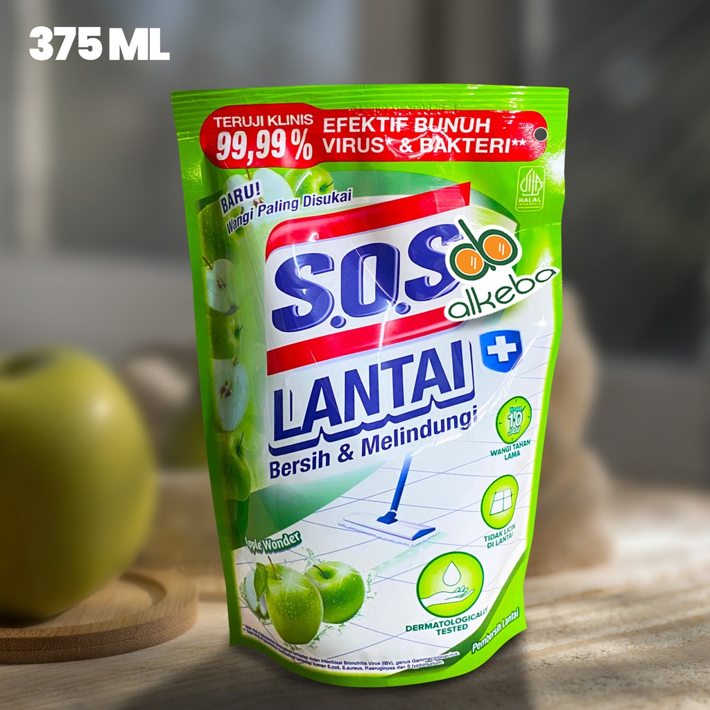 SOS FLOOR CLEANER APPLE WONDER REFILL 375ML