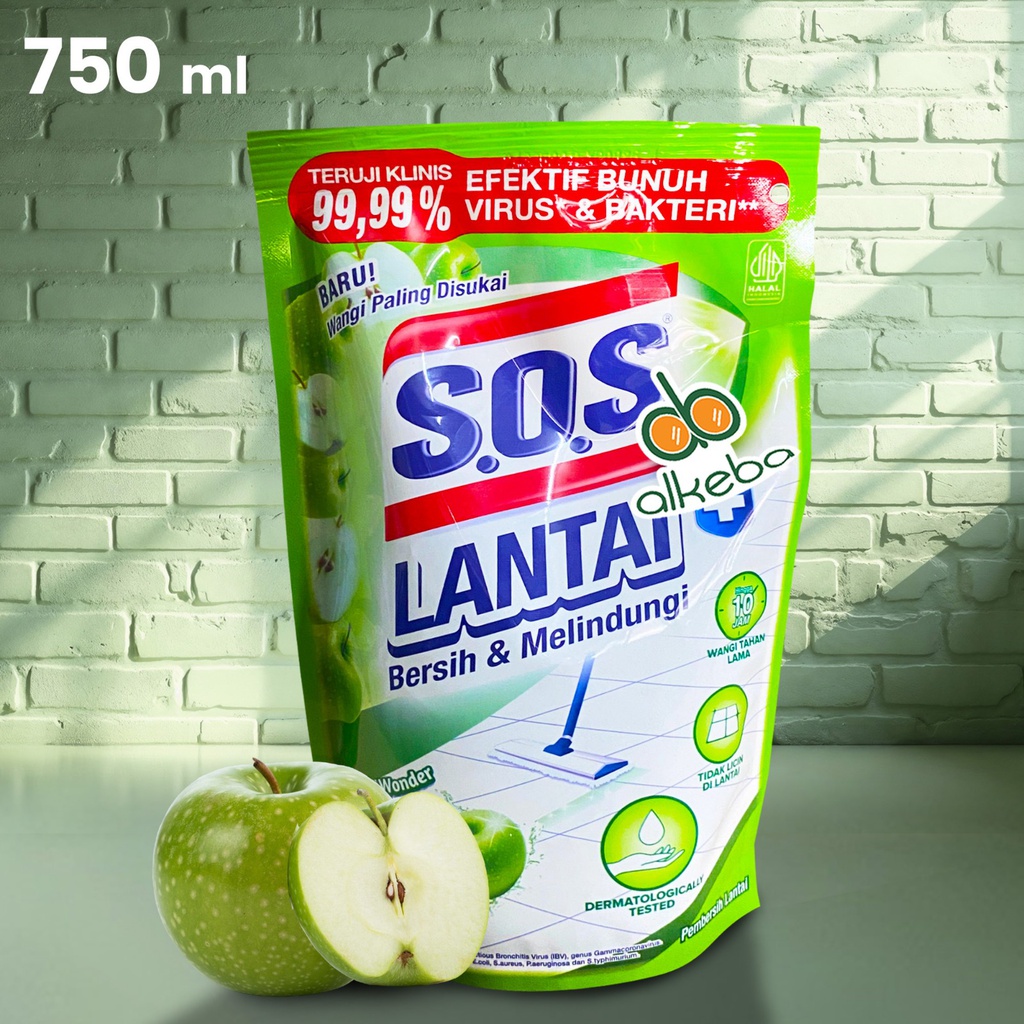 SOS FLOOR CLEANER APPLE WONDER REFILL 700 ML