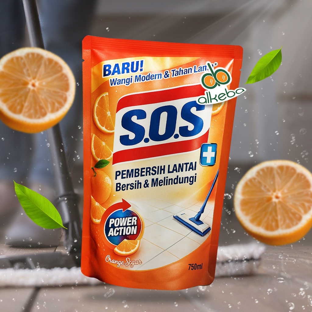 SOS FLOOR CLEANER ORANGE SPLASH REFILL 700 ML