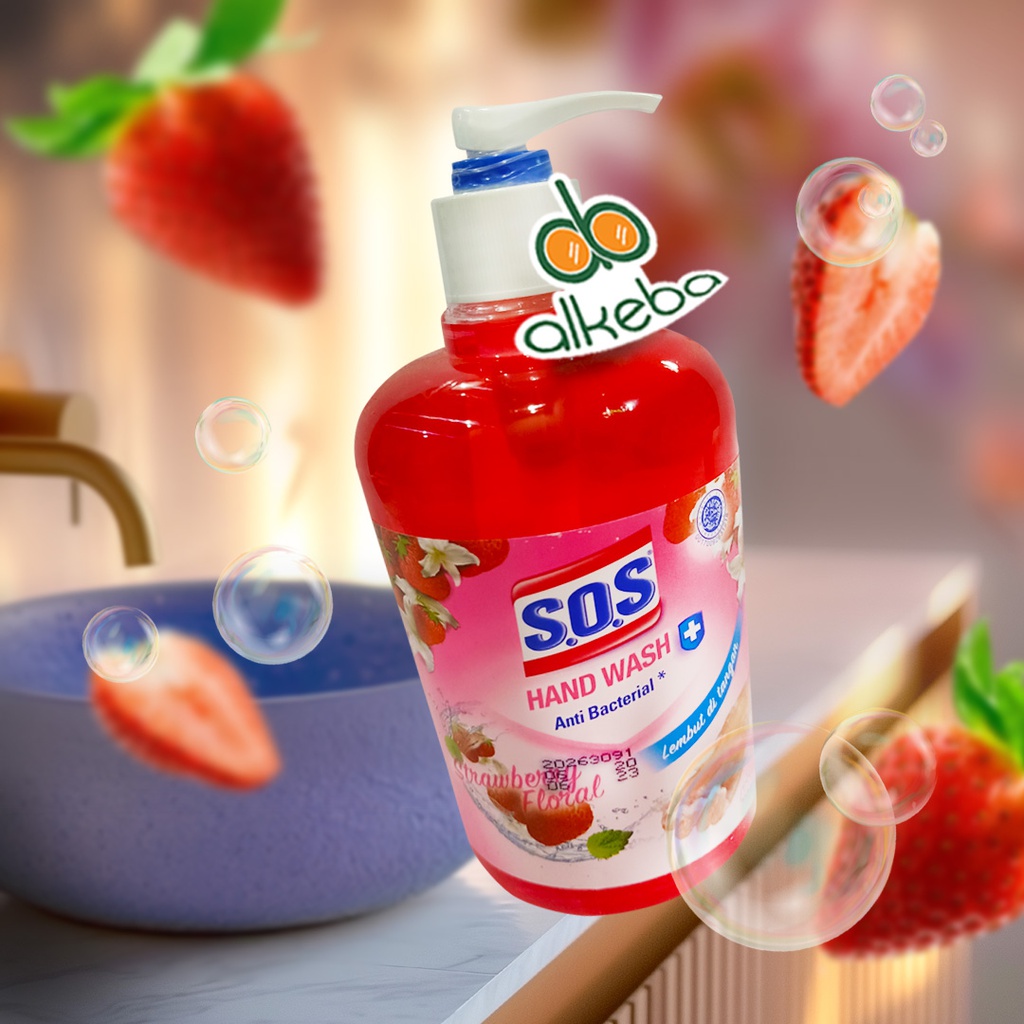 SOS HAND SOAP STRAWBERRY BOTOL PUMP 400ML