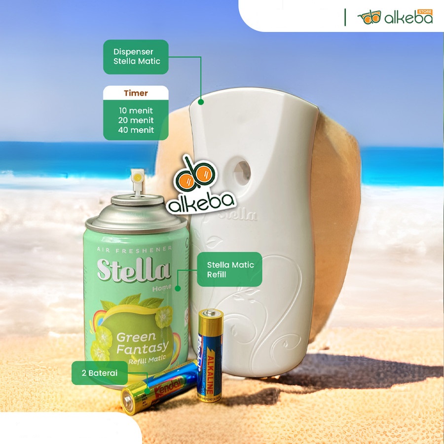 STELLA SET BOX MATIC DISPENSER GREEN FANTASY