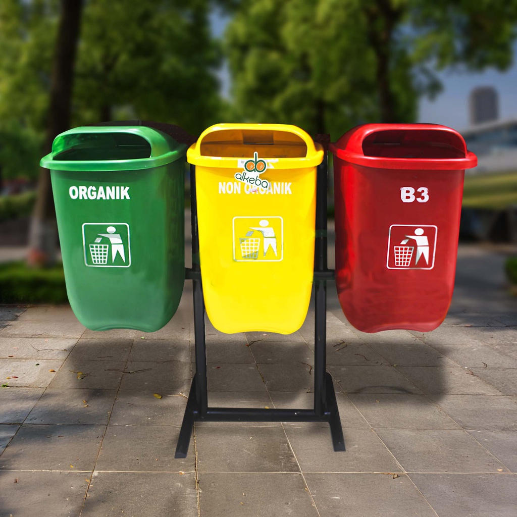 TEMPAT SAMPAH FIBER OVAL 3 IN 1