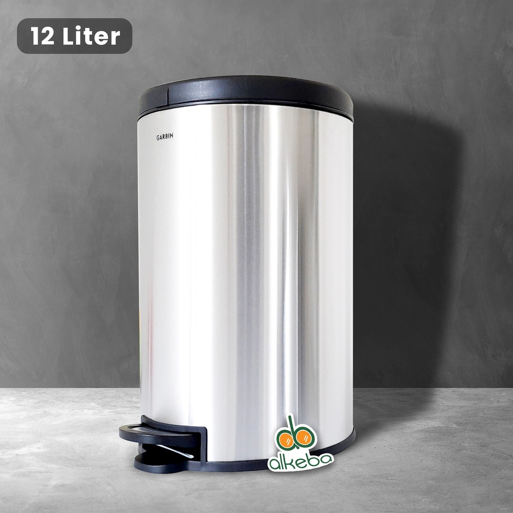 GARBIN TEMPAT SAMPAH INJAK PEDAL STAINLESS 12 L