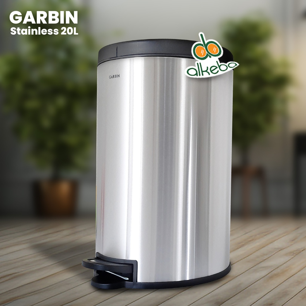 GARBIN TEMPAT SAMPAH INJAK PEDAL STAINLESS 20 L