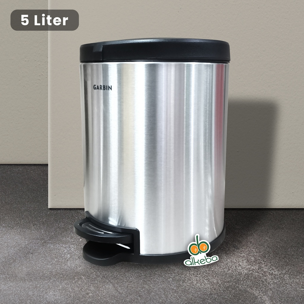 GARBIN TEMPAT SAMPAH INJAK PEDAL STAINLESS 5 Liter