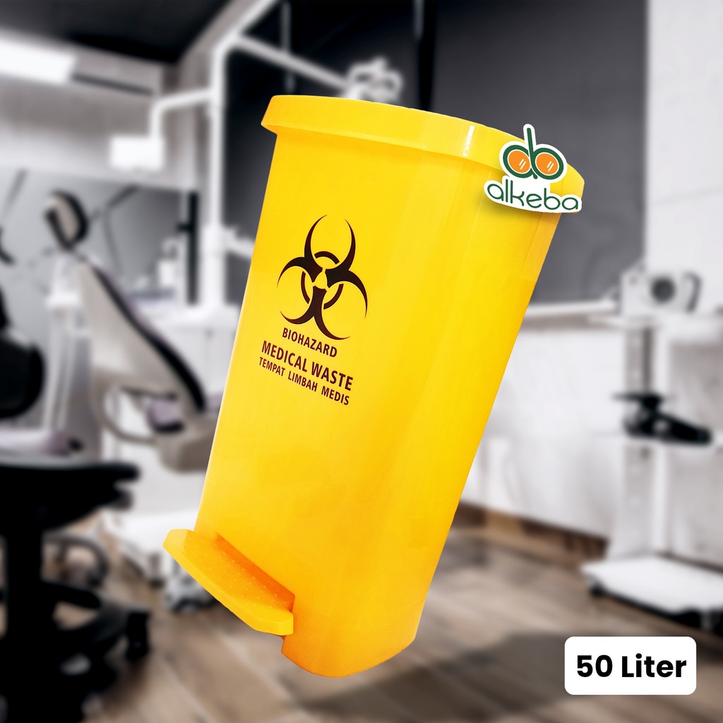 TEMPAT SAMPAH MEDIS KUNING INJAK PEDAL 50 LITER