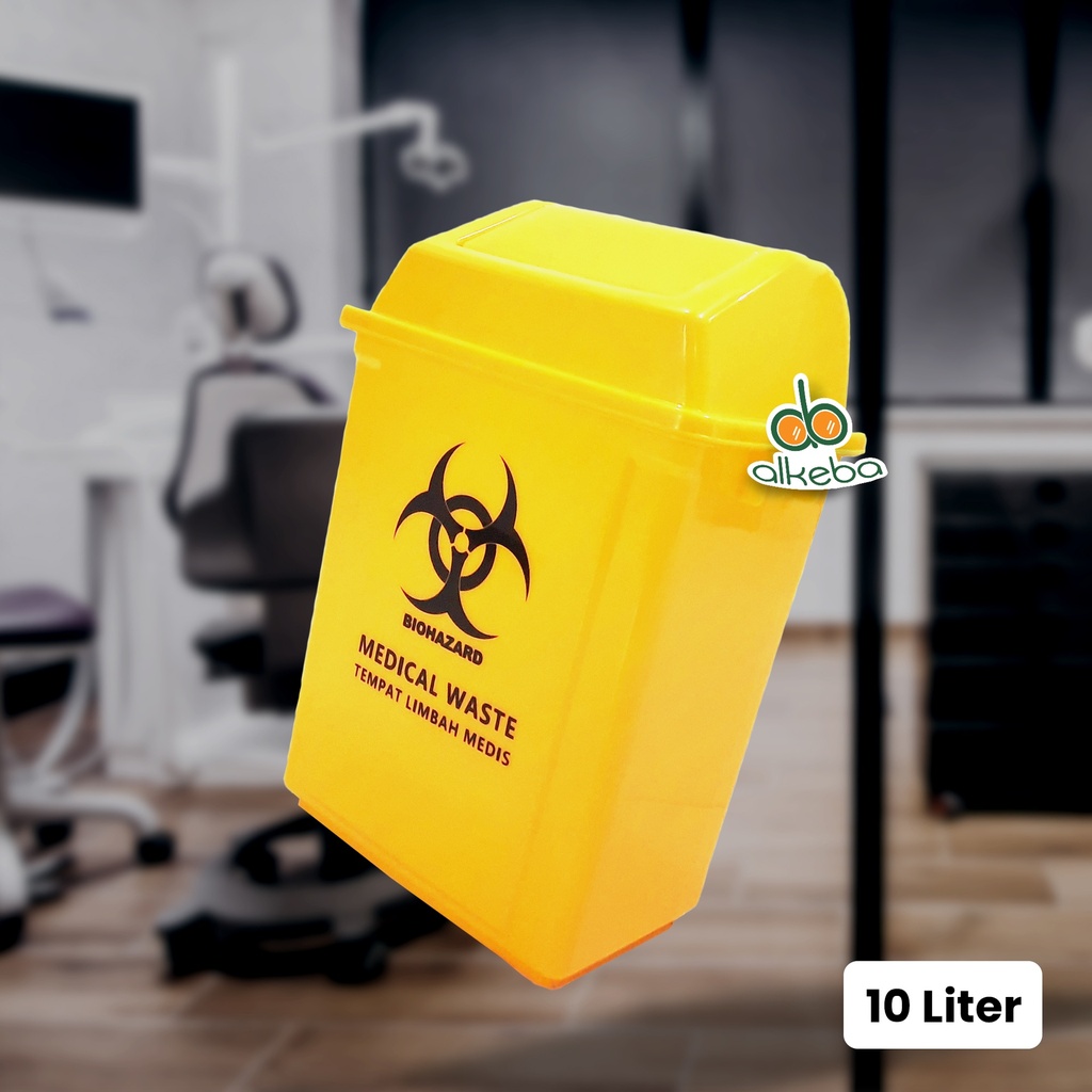 TEMPAT SAMPAH MEDIS KUNING TUTUP GOYANG 10 LITER