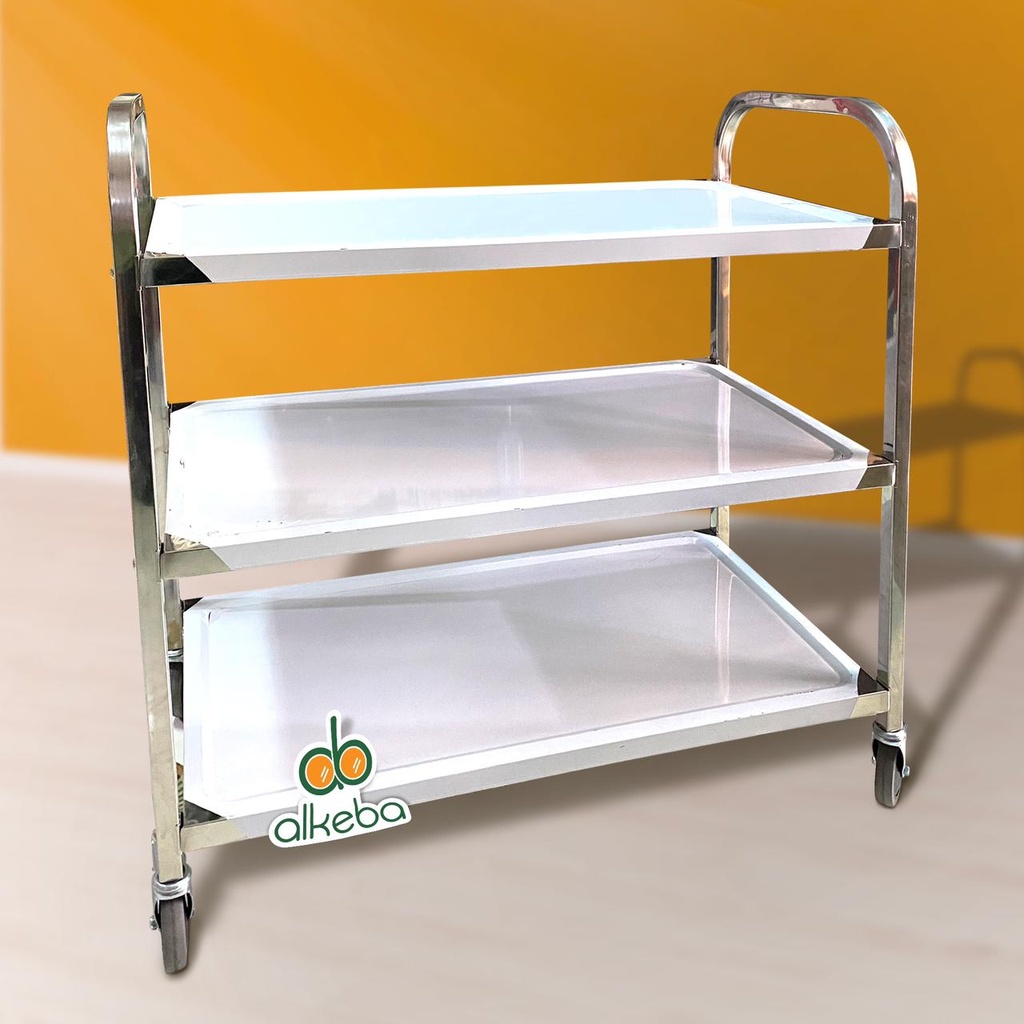 THREE STEP TROLLEY STAINLESS