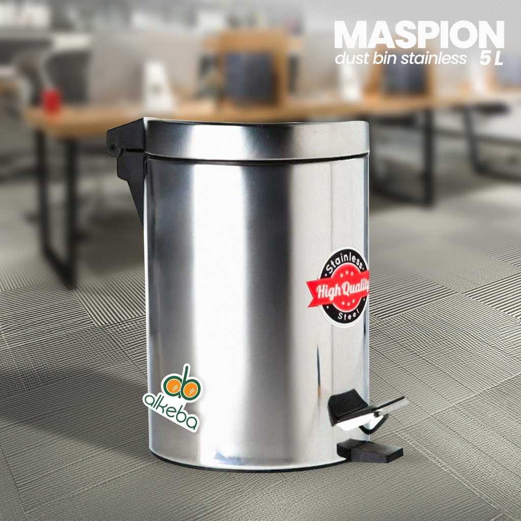 MASPION DUST BIN STAINLESS 5 LITER