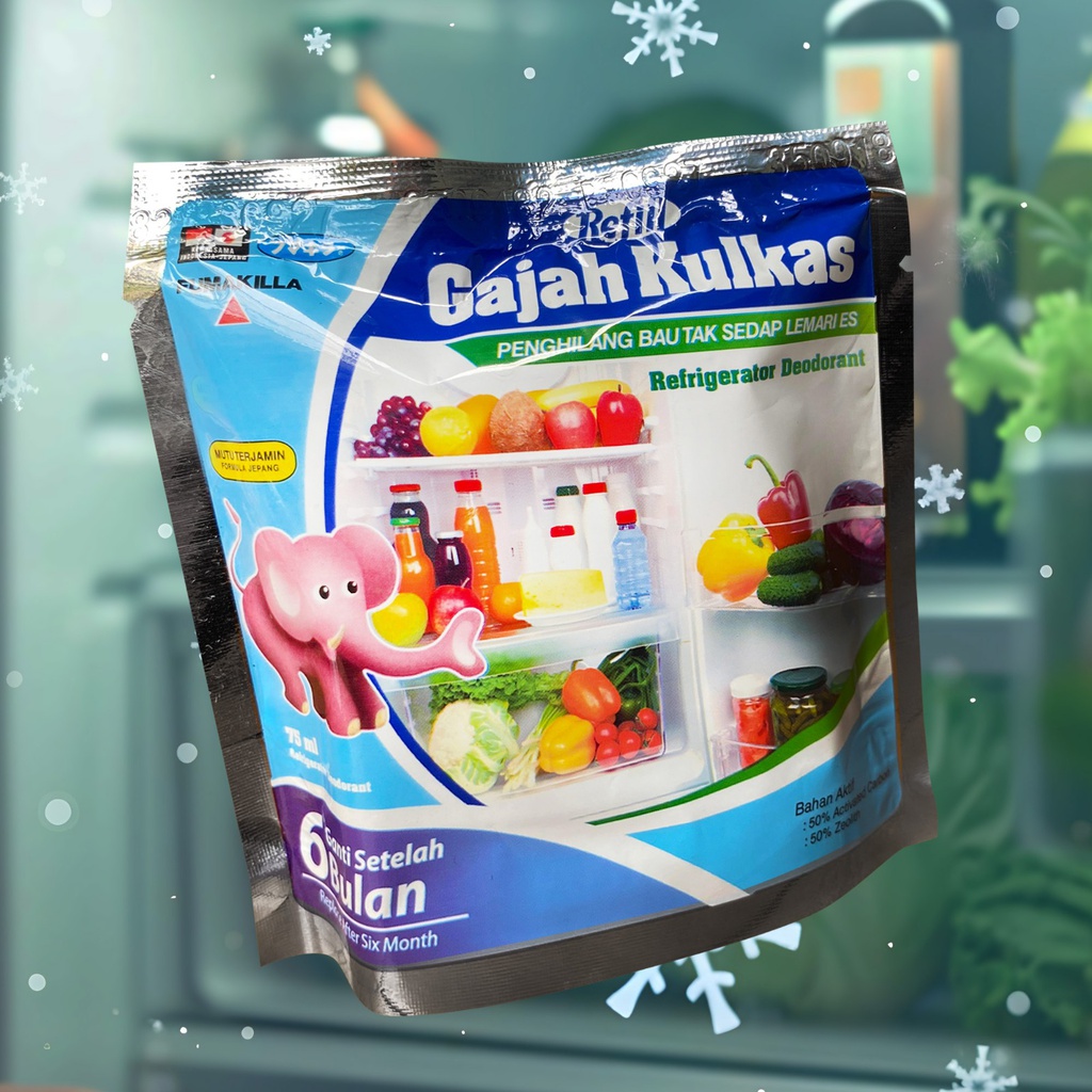 GAJAH KULKAS REFILL PENGHILANG BAU FREEZER